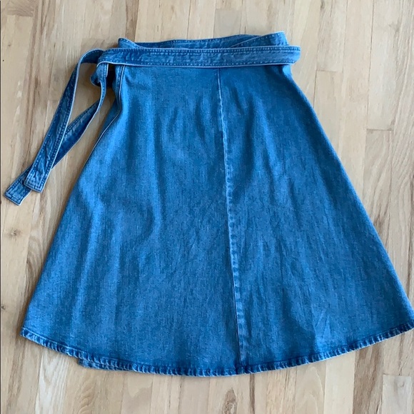 kate spade denim wrap skirt